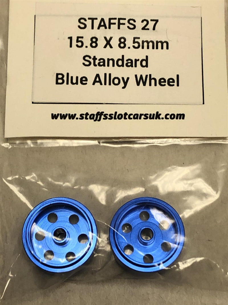 staffs aluminium bullet hole wheels in blue 15.8x8.5mm staffs27