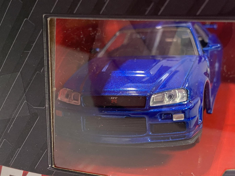 fast and furious nissan skyline gtr r34 blue 1:32 scale jada 97185