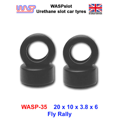 urethane slot car tyres x 4 wasp 35 fly rally cars 1:32