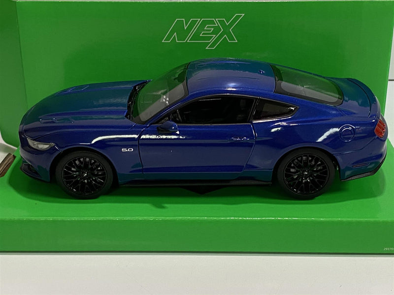ford mustang 2015 gt blue 1:24 scale welly 24062