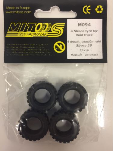 mitoos m094 siroco 4 tyres for raid truck  25 x 10mm med 30 shore