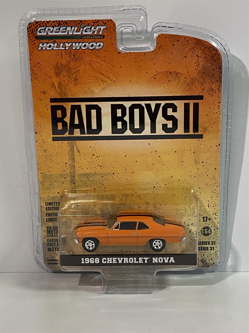 bad boys ii 1968 chevrolet nova orange 1:64 scale greenlight 44910f