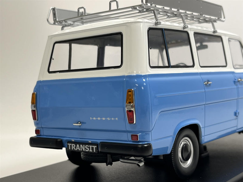 Ford Transit 1965 Blue White with Roof Rack 1:18 Scale KK Scale 180464