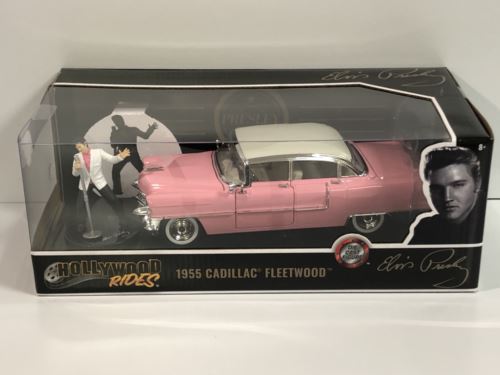 elvis presley 1955 cadillac fleetwood with figure 1:24 scale jada 31007