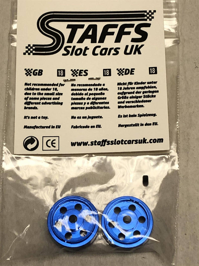 staffs aluminium bullet hole wheels in blue 15.8x8.5mm staffs27