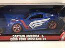 captain america 2006 ford mustang with figure 1:24 scale jada 31187