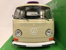 1972 volkswagen bus t2 cream with surfboard 1:24 27 scale welly 22472sbc