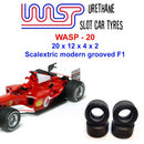 urethane slot car tyres x 4 wasp 20 scalextric f1 2000s grooved