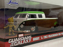 guardians of the galaxy groot and 1963 vw bus pick up 1:24 jada 31202