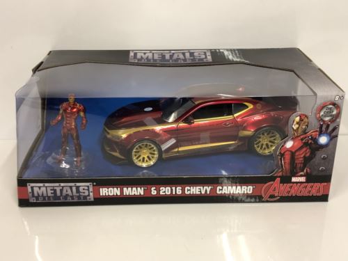 Iron Man 2016 Chevrolet Camaro with Figure Red Gold 1:24 Jada 99724 253225003