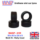urethane slot car tyres x 4 wasp 01r 18 x 9.5 x 2.6 x 5 multi brand fit 8mm rally