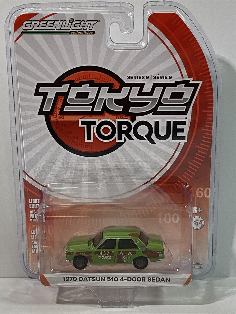 1970 datsun 510 4 door sedan tokyo torque 1:64 greenlight 47070b