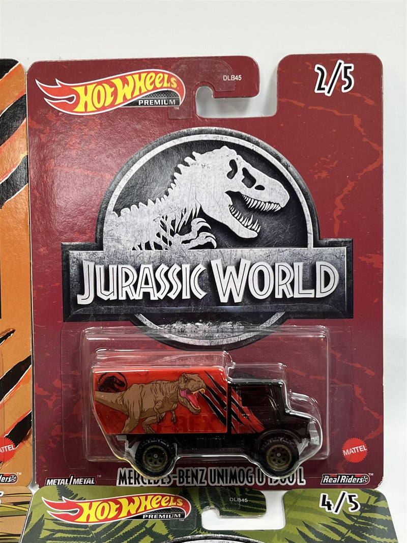 jurassic world 5 car set hot wheels real riders dlb45 979q