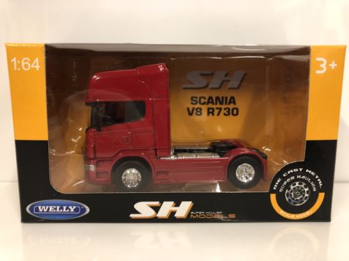scania v8 r730 4x2 red scale 1:64 welly 68020sr