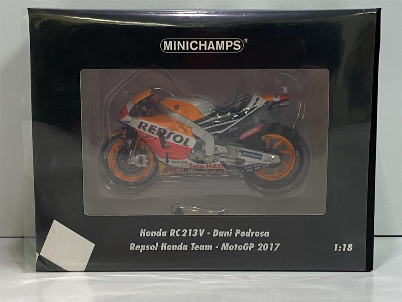 minichamps 182171126 dani pedrosa 2017 honda rc213v motogp 1:18 scale