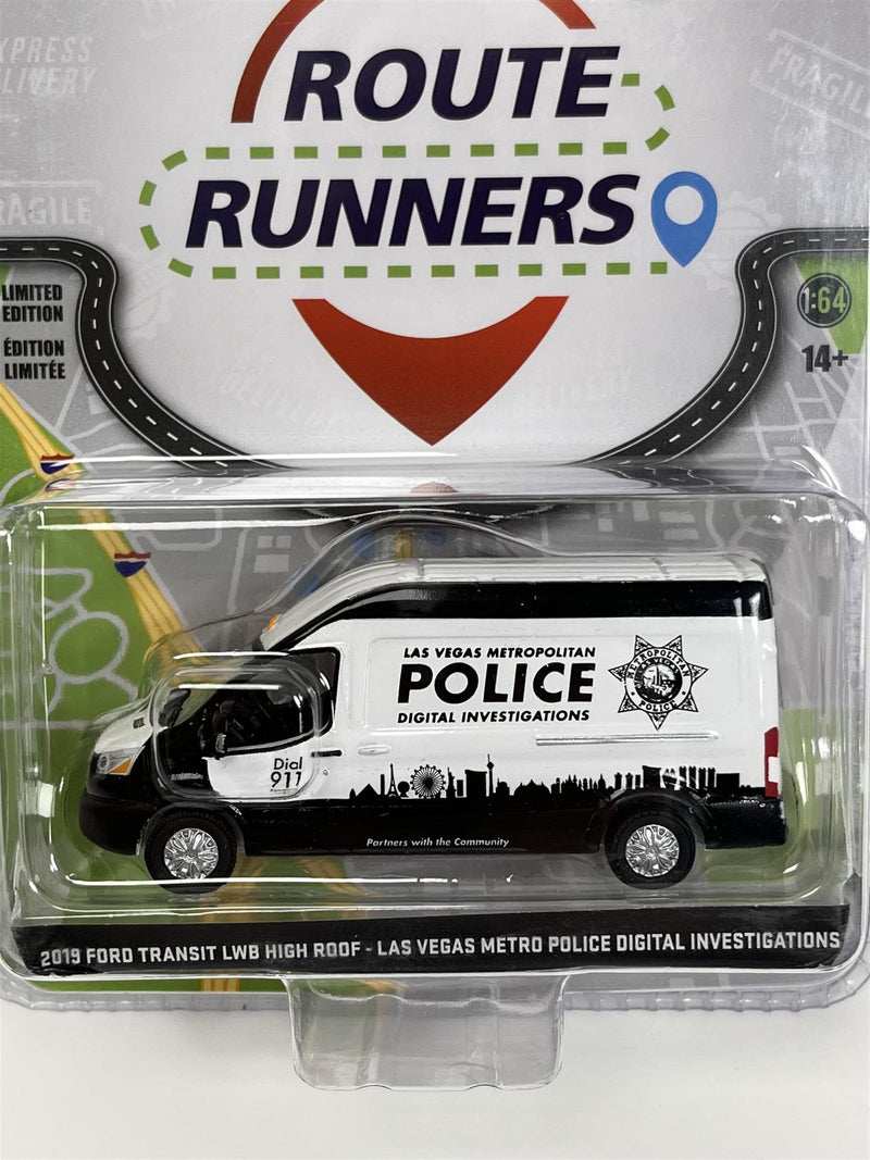 2019 Ford Transit LWR High Roof Las Vegas Metro Police 1:64 Scale Greenlight 53040