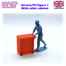 trackside figure scenery display figure no 1 pit crew with tool box red wasp