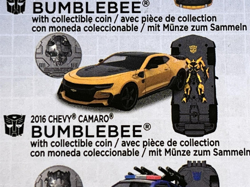 Transformers 2016 Chevy Camaro Bumble Bee with Collectible Coin 1:24 Jada 253115002