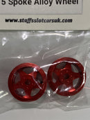 staffs slot cars uk 15.8 x 8.5mm red 5 spoke alloy wheels staff 16