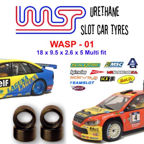 urethane slot car tyres x 4 wasp 01 19 x 9 x 2.6 x 5 multi brand fit
