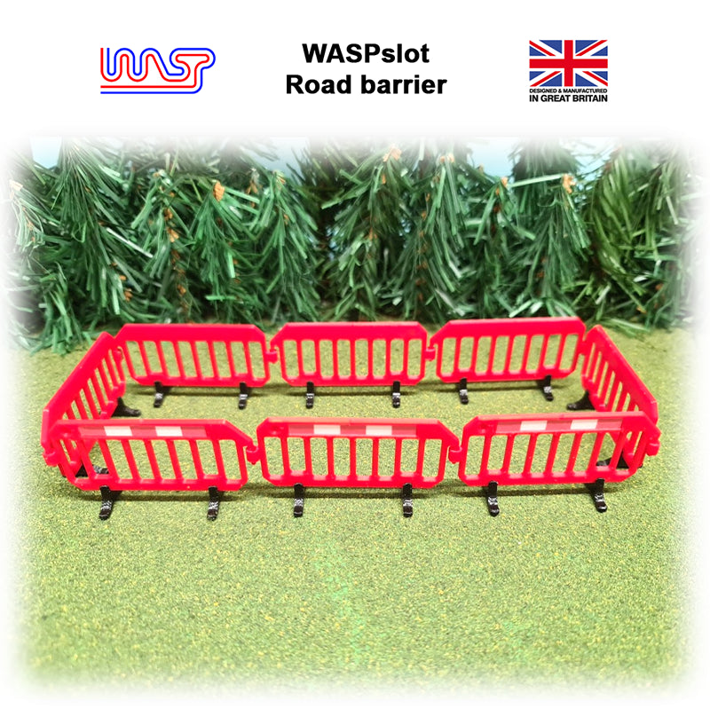 slot car trackside scenery red road barriers x 8 1:32 scale wasp