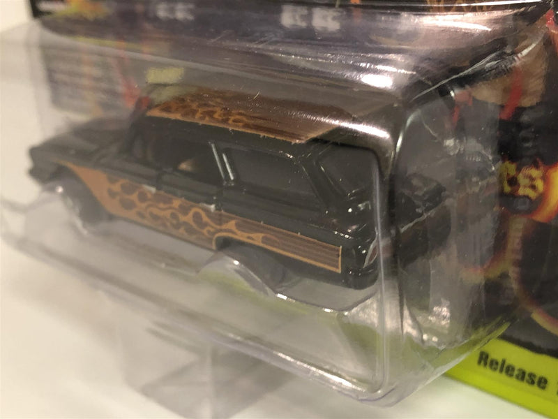 1960 ford country squire black brown flames 1:64 scale johnny lightning jlsf013a