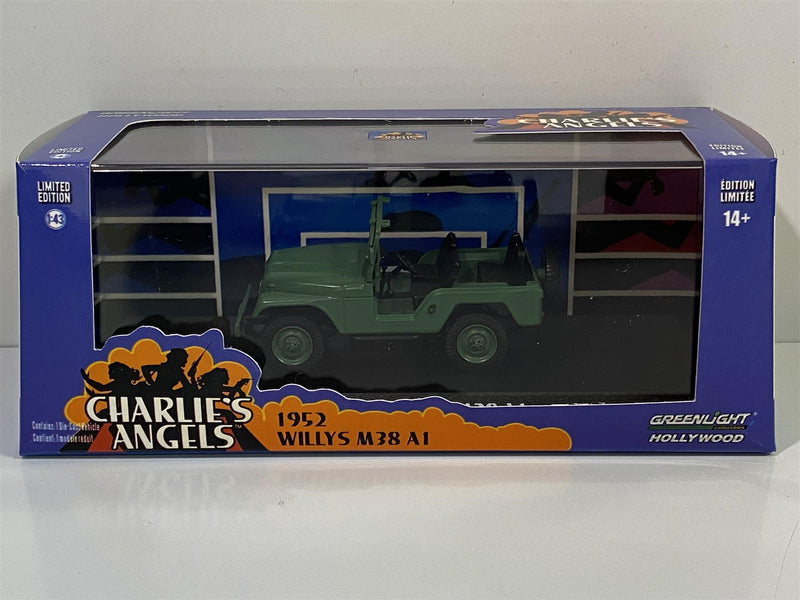 charlies angels 1952 willys m38 a1 green 1:43 scale greenlight 86606