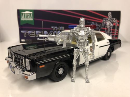 the terminator dodge monaco police with t-800  greenlight 19042 1:18 scale