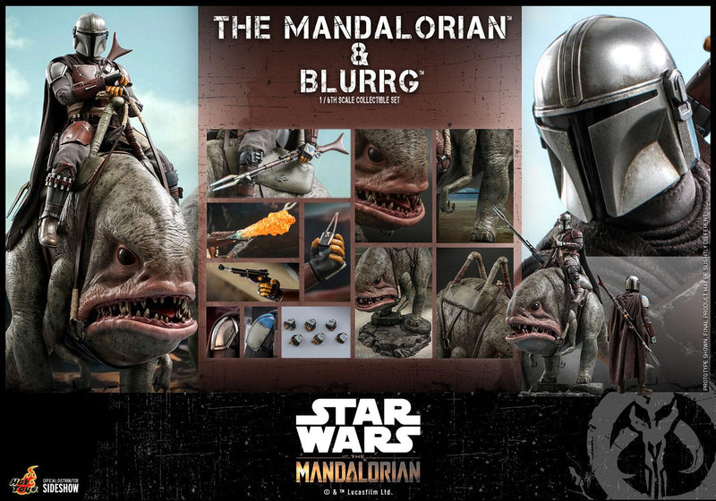 The Mandalorian and Blurrg 37cm Star Wars 2 Pack 1:6 Scale Figure Hot Toys 908287