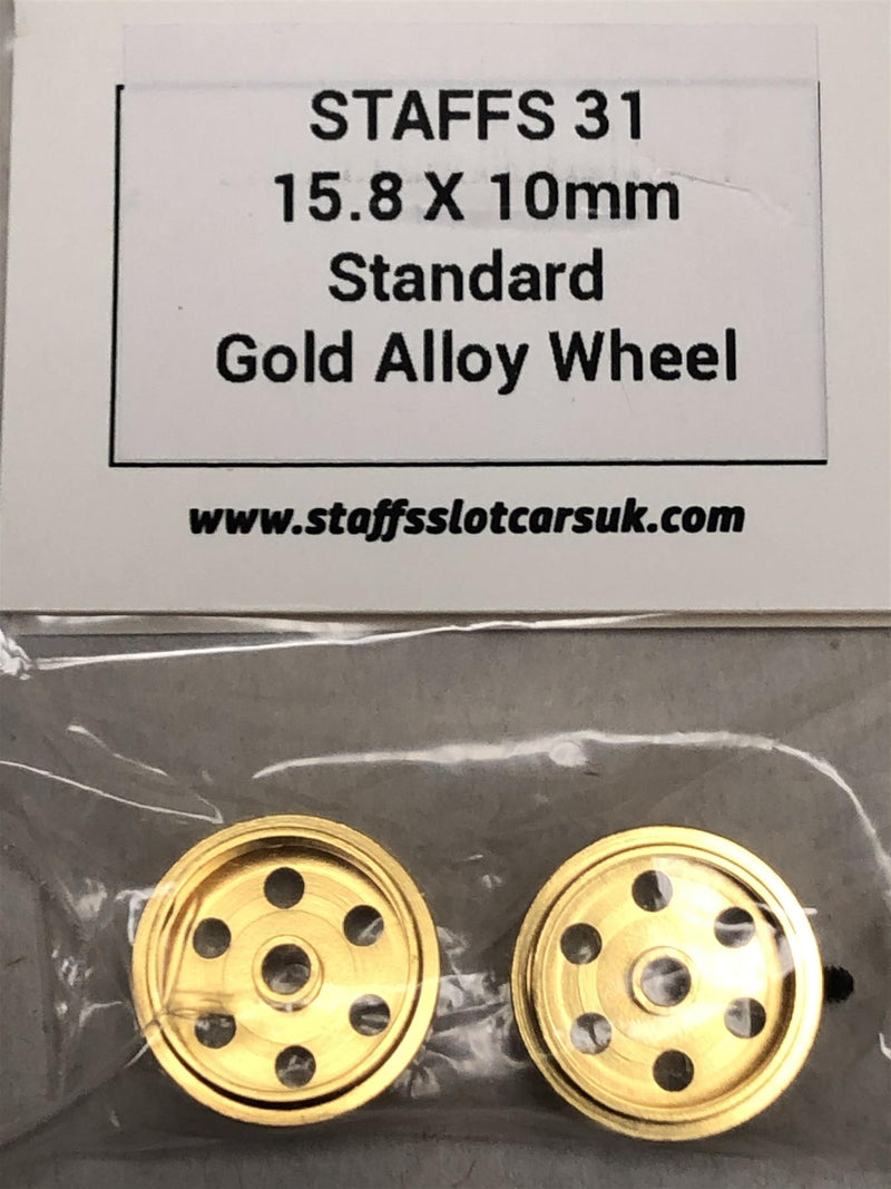 staffs aluminium bullet hole wheels in gold 15.8x10mm staffs31