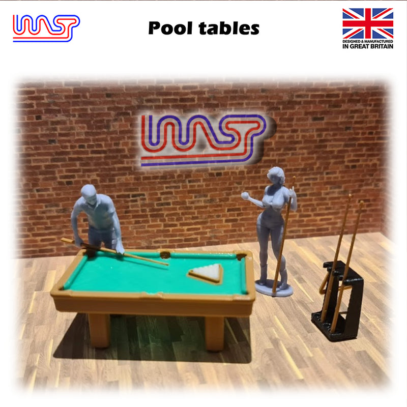 slot car scenery track side pool table and balls blue new 1:32 scale wasp