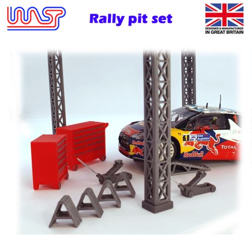 slot car trackside scenery rally service tool set red 1:32 scale wasp