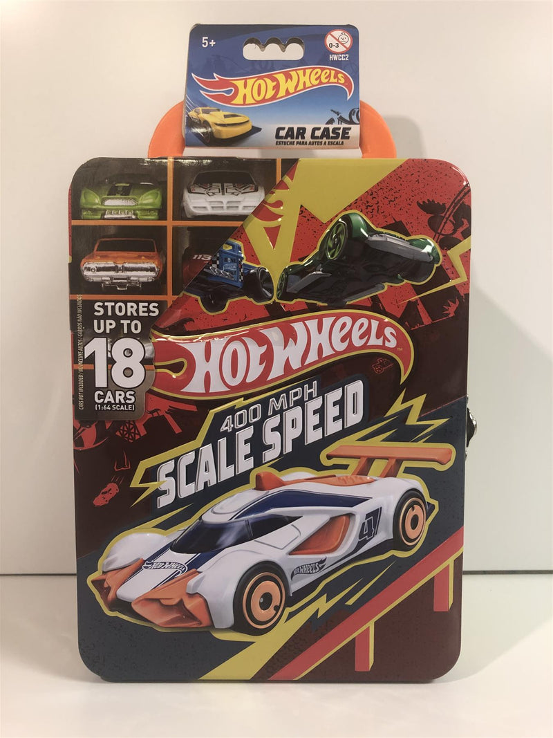 hot wheels holds 18 cars tin carry case 400 mph scale speed new