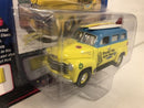 1950 chevy suburban surf van with boards yellow 1:64 scale jlsf010a