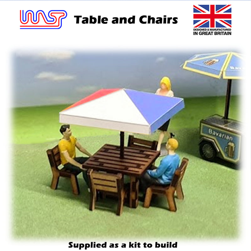 slot car trackside scenery table and chairs 4 seater 1:32 scale wasp