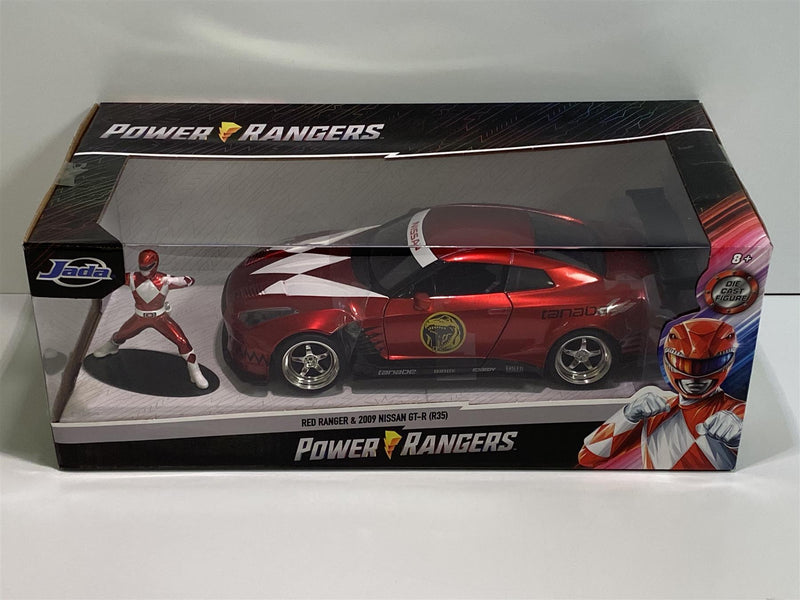 power rangers red ranger and 2009 nissan gt-r r35  1:24 jada 31908