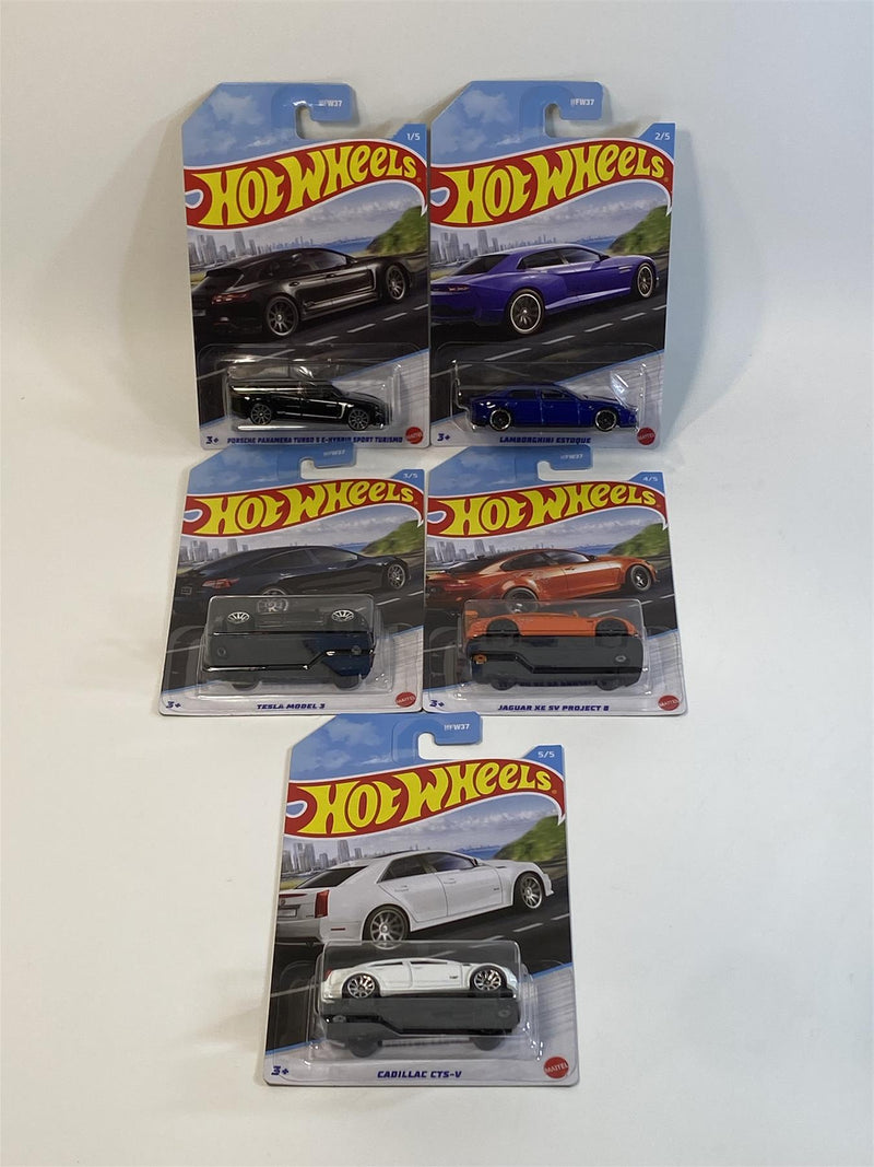 hot wheels luxury sedans 5 car set 1:64 scale hfw37 979u