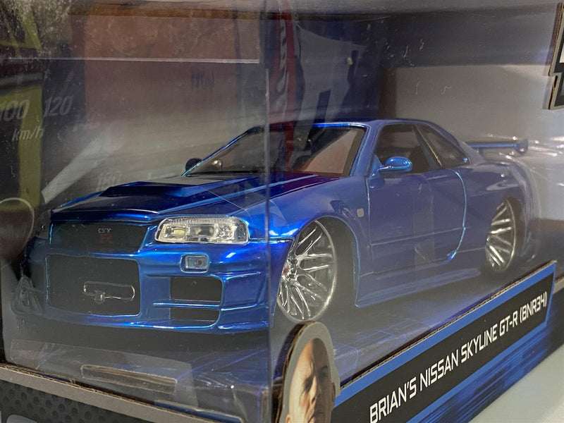 fast and furious brians nissan skyline gt-r bnr34 1:24 jada 97173