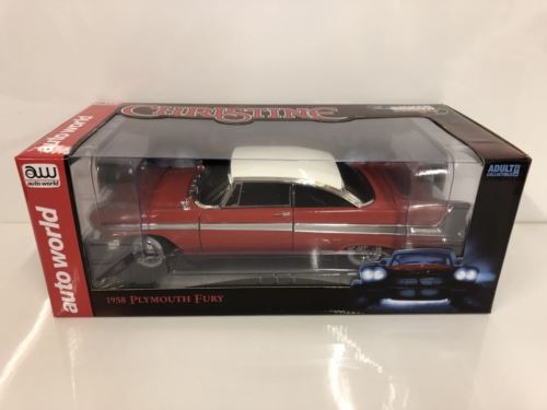 christine 1958 plymouth fury working lights 1:18 auto world awss102