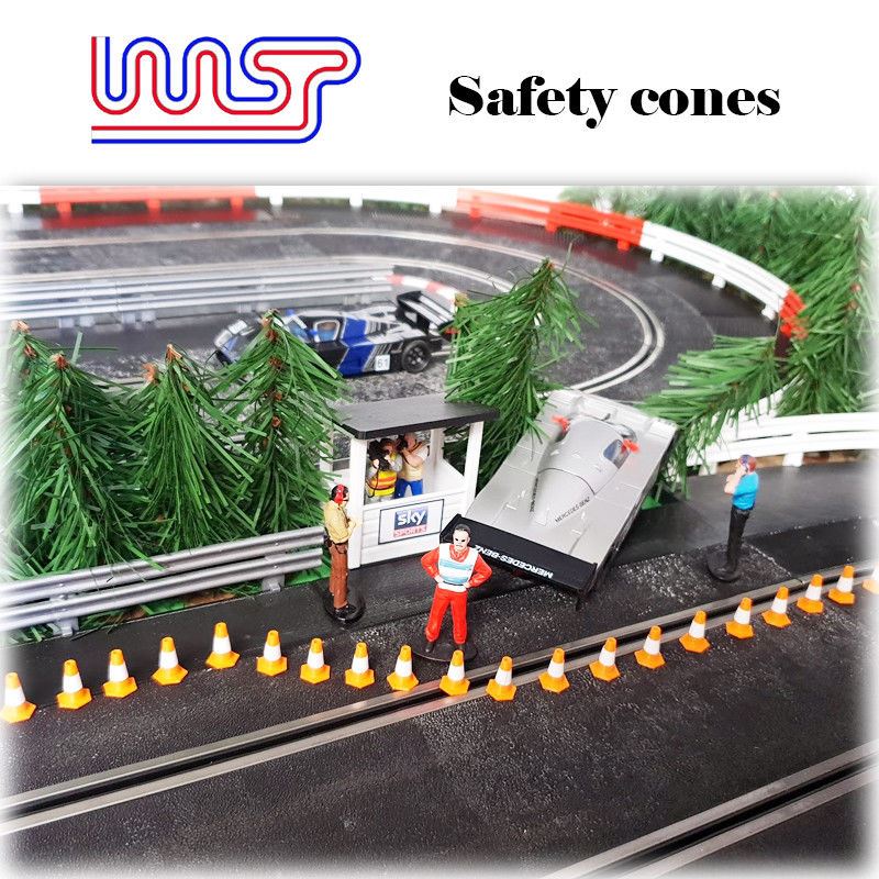safety cones orange and white 15mm 20 pack track side scenery 1:32