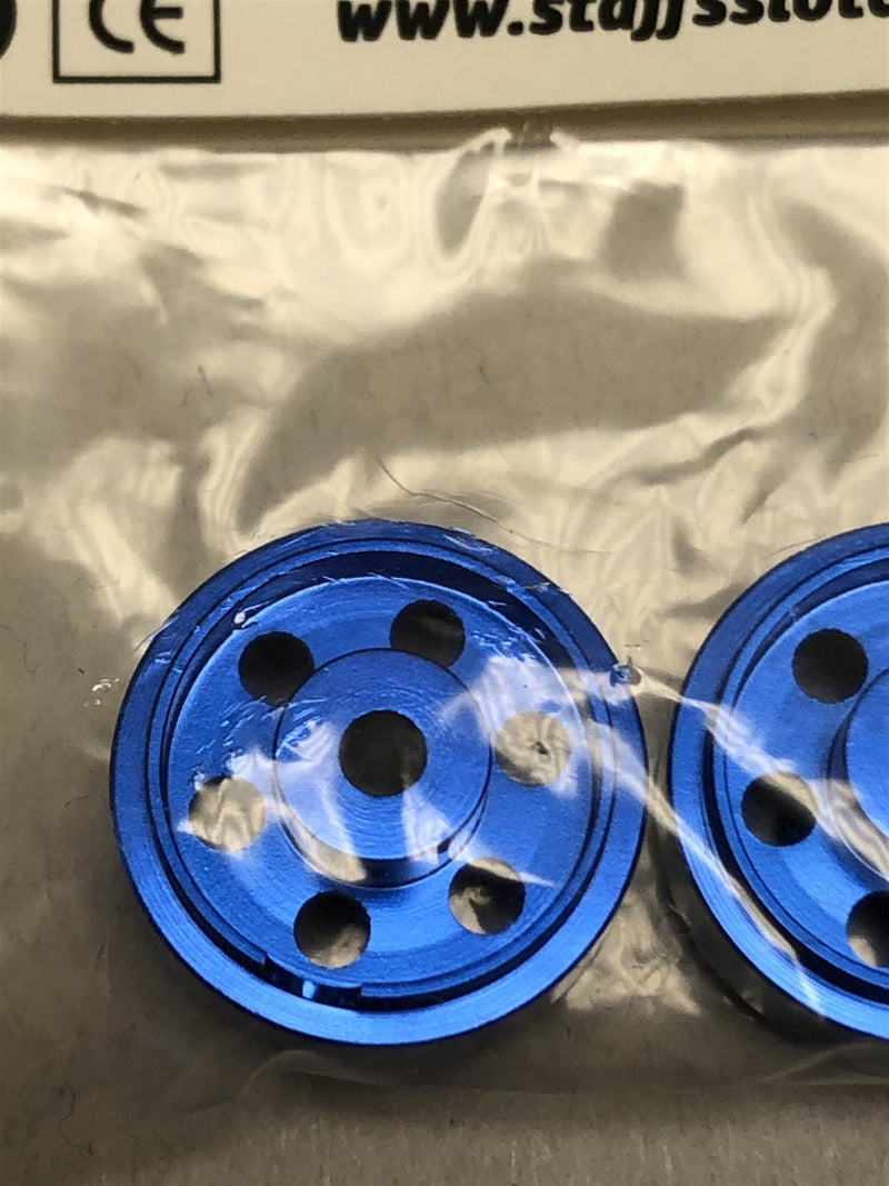 staffs aluminium bullet hole wheels in blue 15.8x8.5mm staffs27