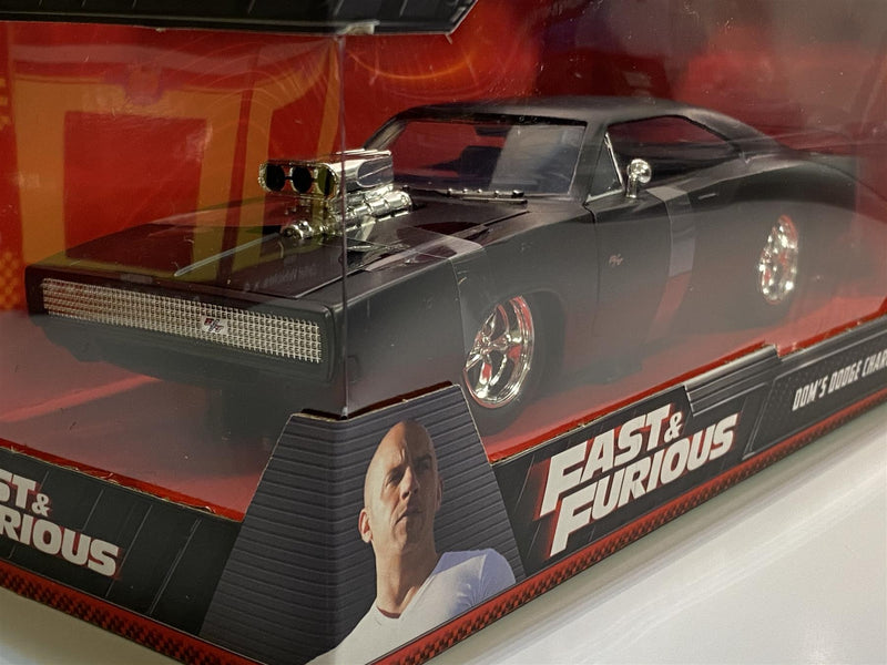 fast and furious doms dodge charger r/t matt black 1:24 scale jada 97174