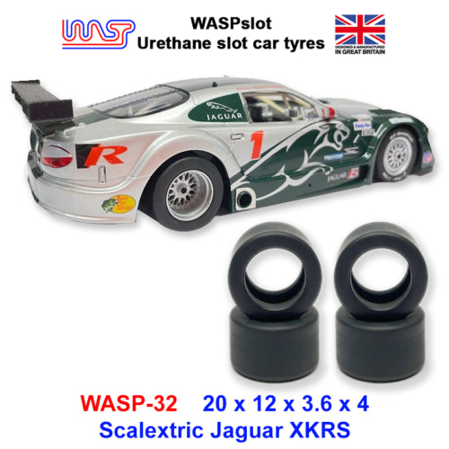urethane slot car tyres x 4 wasp 32 scalextric jaguar xkrs rear tyres