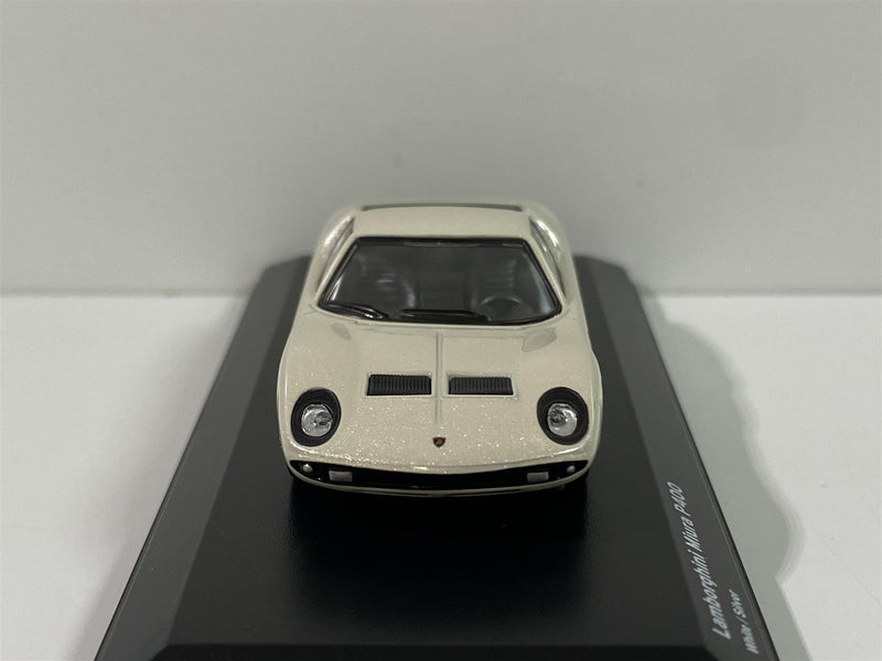 lamborghini miura p400 white/silver 1:64 scale kyosho 6930a3