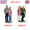 Trackside Unpainted Figures Scenery Display 2 x Couples Set 53 New 1:32 Scale WASP