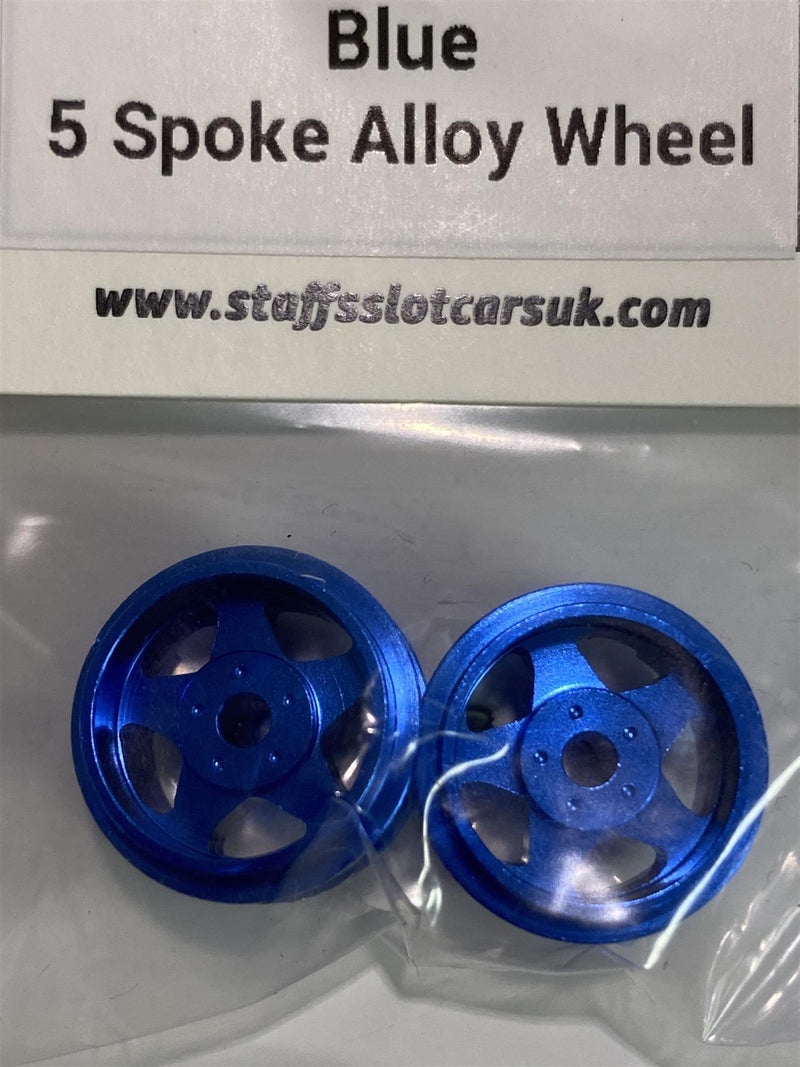 staffs slot cars uk 15.8 x 10mm blue 5 spoke alloy wheels staffs 17