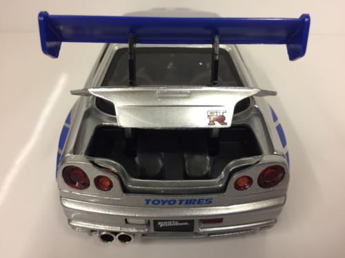 fast and furious brians nissan skyline gt-r r34 jada 97158 scale 1:24