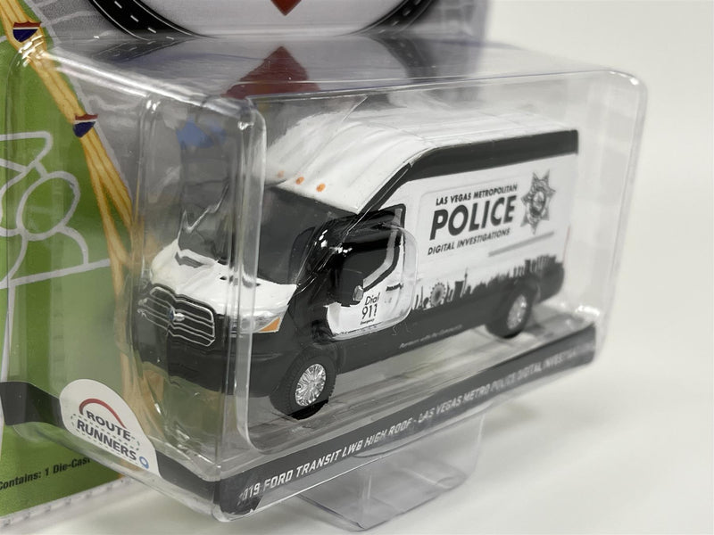 2019 Ford Transit LWR High Roof Las Vegas Metro Police 1:64 Scale Greenlight 53040