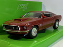 1969 ford mustang boss 429 dark red 1:24 scale welly 24067r