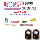 urethane slot car tyres x 4 wasp 02 19 x 11 x 2.6 x 5 multi brand fit